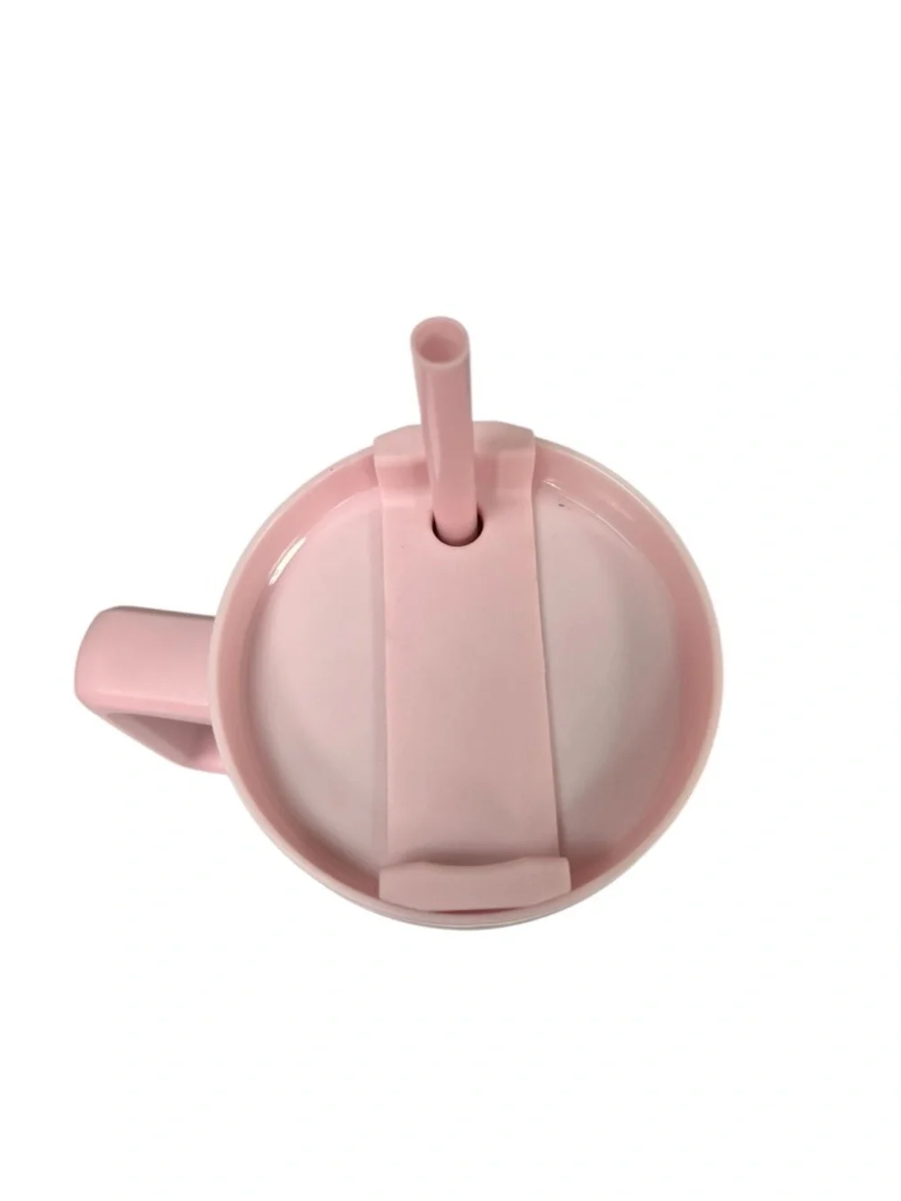 Pink Cherry Travel Mug with Handle and Straw